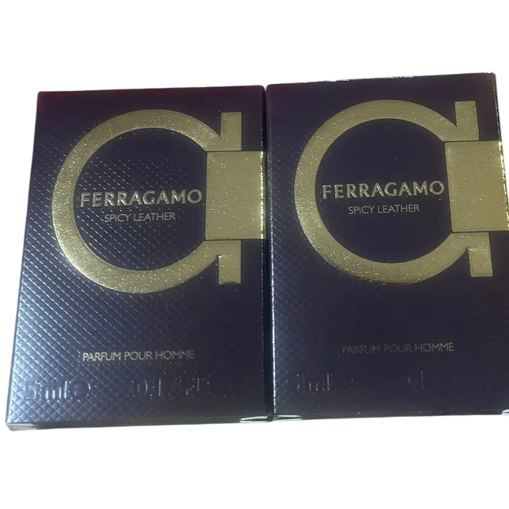 Ferragamo Cologne Spicy Leather Set of 2 Travel Size .17 ou. each NIB